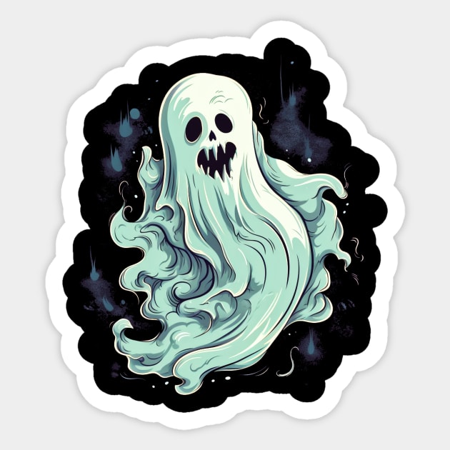 Eerie Halloween Ghoul Art - Spooky Season Delight Sticker by Captain Peter Designs